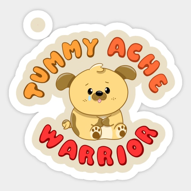 Tummy Ache Warrior Sticker by JellyDoodles